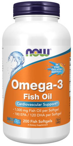 NOW FOODS Omega-3 Molecularly Distilled (Fish Softgels) (200 kaps.)