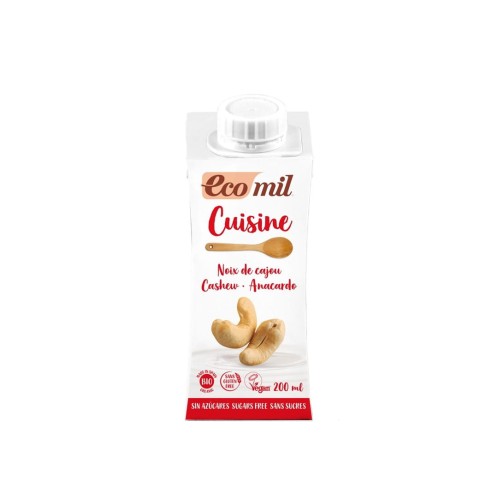 Cashewnoten kookroom zonder suiker BIO 200 ml Ecomil