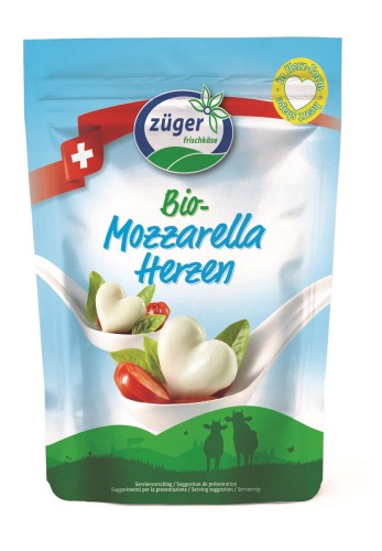 MOZZARELLA W KSZTAŁCIE SERC BIO 260 g (130 g) - ZUGER