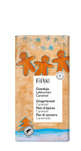 CZEKOLADA GIANDUJA Z KAWAŁKAMI PIERNIKA I KARMELU BIO 100 g - VIVANI (PRODUKT SEZONOWY)