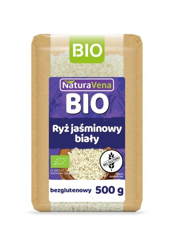 RYŻ JAŚMINOWY BIAŁY BEZGLUTENOWY BIO 500 g - NATURAVENA