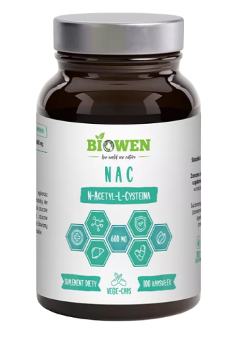 NAC (N-ACETYLO-L-CYSTEINA) (400 mg) BEZGLUTENOWA 100 KAPSUŁEK - HEMPKING (BIOWEN)