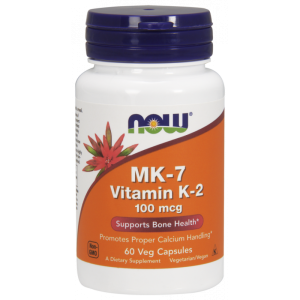 Vitamin K2-MK7 K2 MK7 with natto 100mcg 60 capsules NOW FOODS