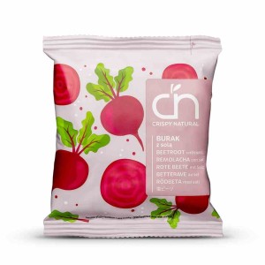 Crispy Natural Burak czerwony suszony plasterki z solą morską 18g