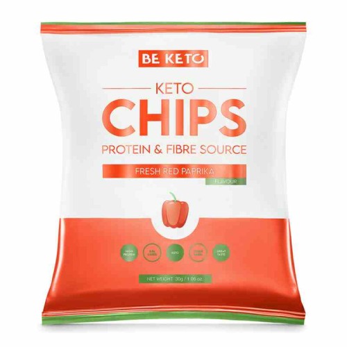 BeKeto Keto Chipsy - Świeża Czerwona Papryka 30g