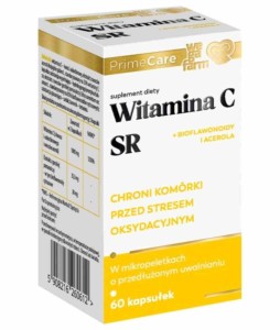 WegaFarm Witamina C SR+ bioflawonoidy i acerola 60 kapsułek