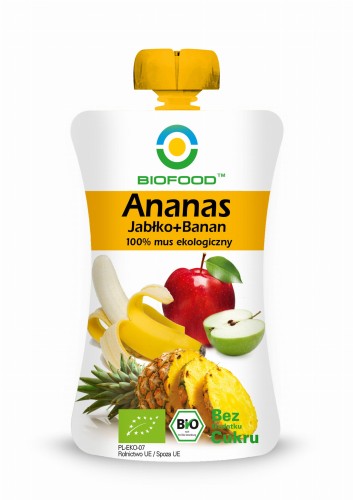 ANANAS - BANAAN - APPELMUIS BIO 90 g - BIO FOOD