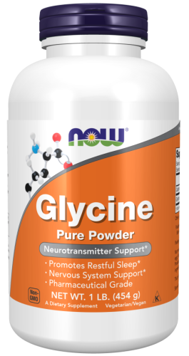 NOW FOODS Glycine pure powder 454g - Glicyna proszek