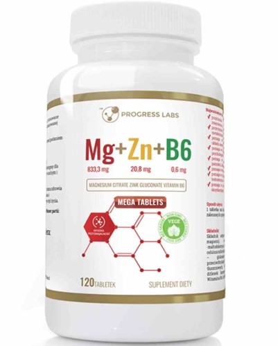 Progress Labs Mg+Zn+Vit B6 120 tabletek