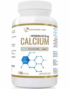 Progress Labs Calcium + Witamina D3 2000IU 120 kapsułek