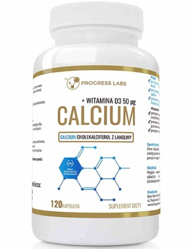 Progress Labs Calcium + Witamina D3 2000IU 120 kapsułek