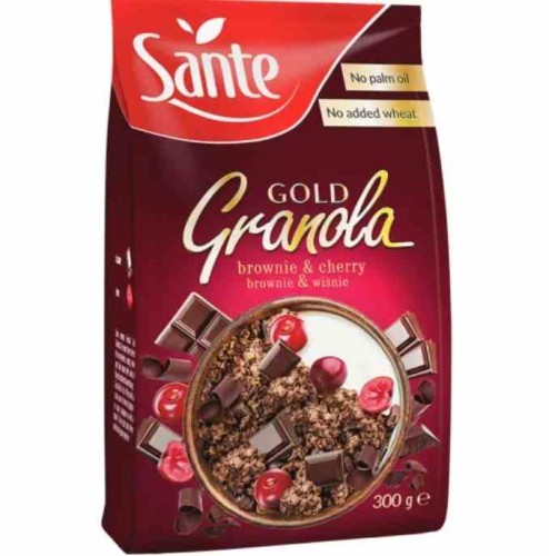 Sante Granola Gold Brownie Wiśnia 300g
