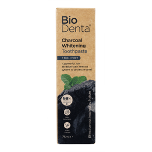 BECONFIDENT BioDenta Wybielająca pasta do zębów z węglem aktywnym o smaku świeżej mięty (75 ml)