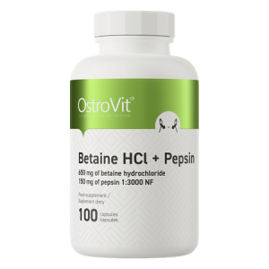 OSTROVIT Betaine HCl + Pepsin - Betaina HCL + Pepsyny (100 kaps.)