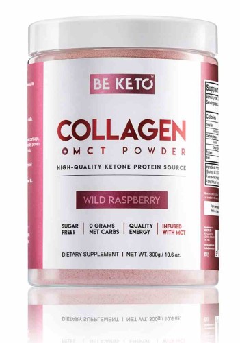 BeKeto Keto Kolagen z olejem MCT o smaku malinowym 300g