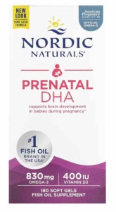Nordic Naturals Prenatal DHA 830 mg Omega-3 + 400 IU D3 180 kapsułek miękkich bezsmakowych