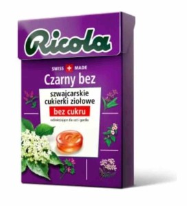 Ricola Cukierki bez cukru Czarny bez 27,5g