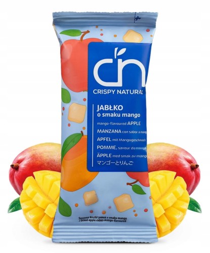 Crispy Natural Jabłko suszone z sokiem z mango w kostce 12 g