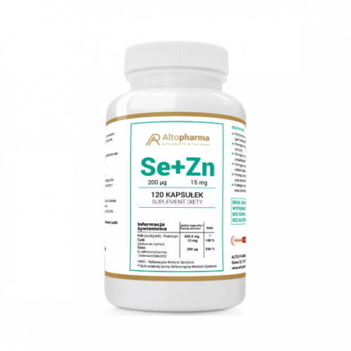 Altopharma Selen 200 µg + Cynk 15 mg+ Prebiotyk Vege 120 kapsułek