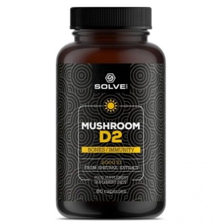 SolveLabs Witamina D2 MUSHROOM D2 Shiitake 2000IU 60 kapsułek