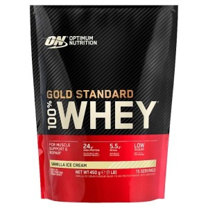 Optimum Nutrition 100% Whey Gold Standard 450g o smaku lodów waniliowych