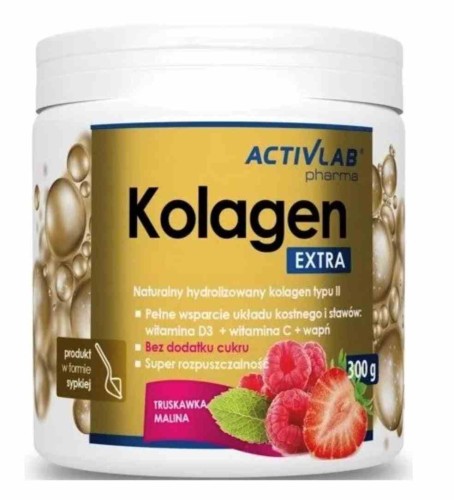 ActivLab Kolagen Extra o smaku malina-truskawka 300 g