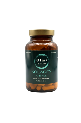 OLMA PHARM Kolagen Anti-Age z  Kwasem Hialuronowym i witaminą C (90 kaps.)
