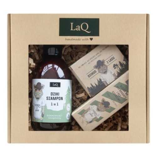 LAQ Zestaw Dzik szampon olejek do brody mydło