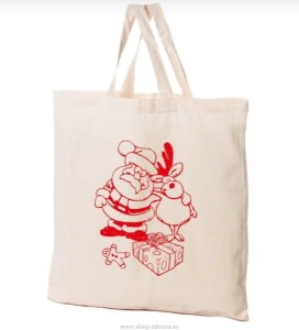 Torba bawełniana seria Zima Mikołaj