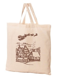 Torba bawełniana seria Zima  Domek