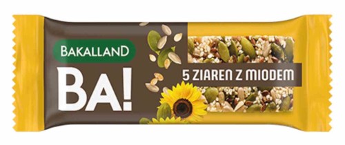Bakalland BA! Baton zbożowy 5 Ziaren Z Miodem 40g