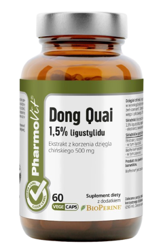 DZIĘGIEL CHIŃSKI (DONG QUAI) EKSTRAKT (500 mg) BEZGLUTENOWY 60 KAPSUŁEK - PHARMOVIT (CLEAN LABEL)