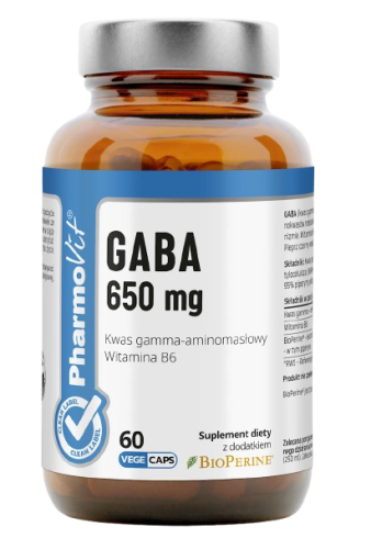GABA (650 mg) BEZGLUTENOWA 60 KAPSUŁEK - PHARMOVIT (CLEAN LABEL)