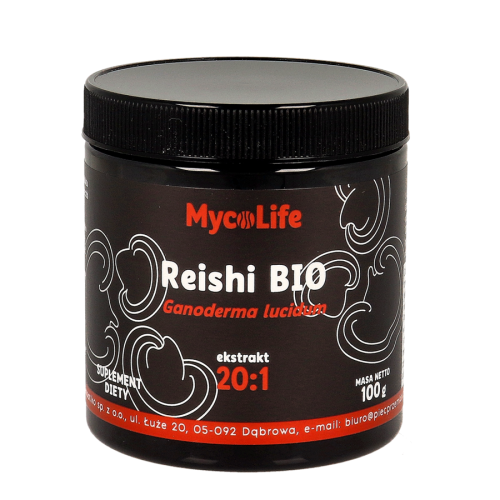 Reishi grzyb BIO ekstrakt 20:1 100g MYCOLIFE