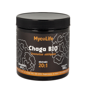 Chaga grzyb BIO ekstrakt 20:1 100g MYCOLIFE
