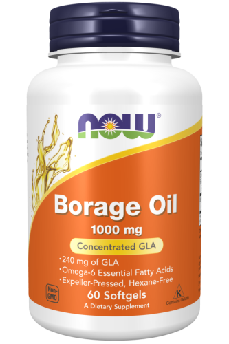 NOW FOODS Borage Oil 1000mg, 60 sgels. - Olej z nasion ogórecznika
