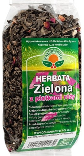 Natura Wita Herbata Zielona Z Płatkami Róży 100G