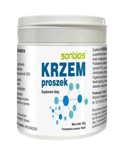 Sanbios Krzem proszek 100 g włosy skóra paznokcie
