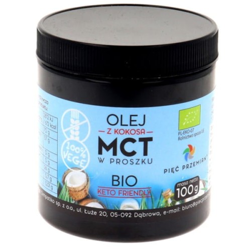 Pięć przemian Olej z kokosa MCT w proszku 100 g