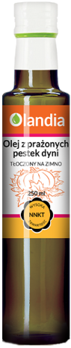 OLEJ Z PRAŻONYCH PESTEK DYNI TŁOCZONY NA ZIMNO 250 ml - OLANDIA