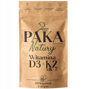 Paka Natury Witamina D3 + K2mk7 120 kapsułek z olejem