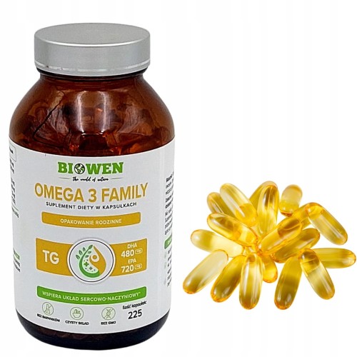 Biowen Omega 3 Family TG 720 mg EPA 480 mg DHA 225 kapsułek