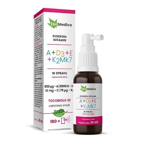EkaMedica Witaminy A+D3+E+K2Mk7 spray 30 ml