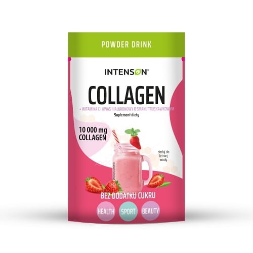 Collageen 10.000 mg met aardbeiensmaak 10,7 g Intenson