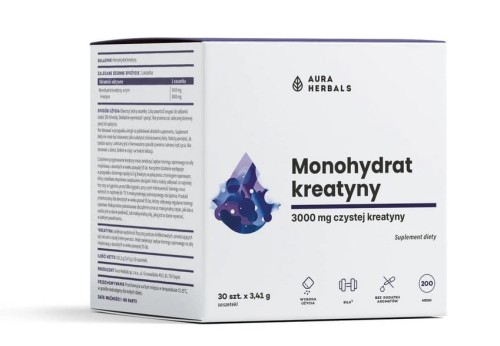 AURA HERBALS Creatine Monohydrate - Kreatyna monohydrat (30 szt.)