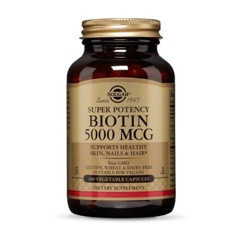 SOLGAR Biotin 5000 mcg - Biotyna 5000 mcg (100 kaps.)