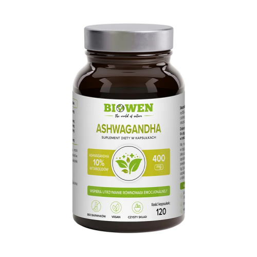 BIOWEN Ashwagandha ekstrakt 400mg, 120 kapsułek
