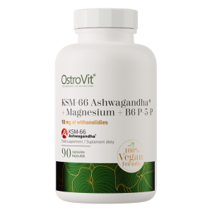 OSTROVIT KSM-66 Ashwagandha + Magnez + B6 P-5-P VEGE (90 kaps.)