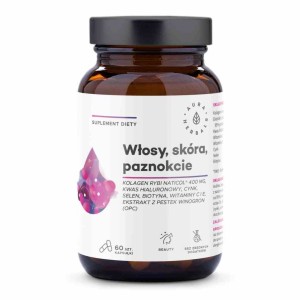 Kolagen Rybi NatiCol 800 mg, Włosy, Skóra, Paznokcie, kapsułki 60 szt.
