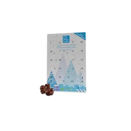 KALENDARZ ADWENTOWY Z CZEKOLADY KOKOSOWEJ BEZ DODATKU CUKRU BIO 180 g - COCOA